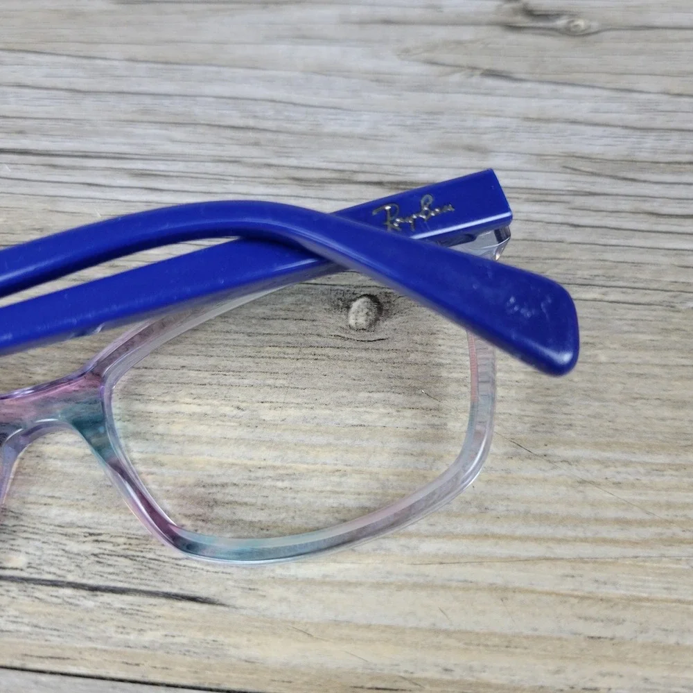 Ray-Ban Eyeglasses Frames RB1591 3807 Kids Transparent Blue Cat Eye 48-16-130